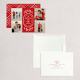 "Oval Emblem" - Holiday Cards in Scarlet by Paige Rothhaar - Assembled