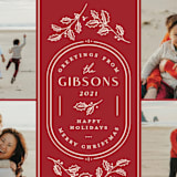 "Oval Emblem" - Holiday Cards in Scarlet by Paige Rothhaar - Detail