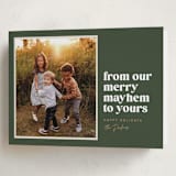 "Our Merry Mayhem" - Holiday Cards in Pine by Robert and Stella - Folded Card