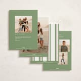 "Poinsettia Stripe Wallpaper" - Holiday Cards in Cranberry by Susan Zinader - Back of Card Options