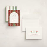 "Poinsettia Stripe Wallpaper" - Holiday Cards in Cranberry by Susan Zinader - Assembled
