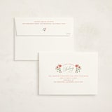 "Poinsettia Stripe Wallpaper" - Holiday Cards in Cranberry by Susan Zinader - FREE Recipient Addressing