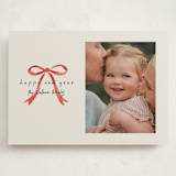 "Painted Bow" - Holiday Cards in Peppermint by Laura Hankins - Front