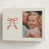 "Painted Bow" - Holiday Cards in Peppermint by Laura Hankins - Folded Card