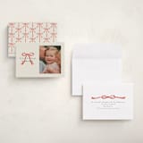 "Painted Bow" - Holiday Cards in Peppermint by Laura Hankins - Assembled