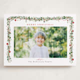 "Pine Garland" - Holiday Cards in Holly Berry by Susan Moyal - Front