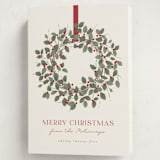 "Classic Wreath" - Holiday Cards in Holly by Kacey Kendrick Wagner - Folded Card