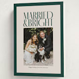 "Married & Bright" - Holiday Cards in Spruce by Ekko Studio - Folded Card