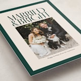 "Married & Bright" - Holiday Cards in Spruce by Ekko Studio - Detail