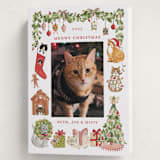 "Meowy Christmas" - Holiday Cards in Pine by Sarah Knight - Folded Card