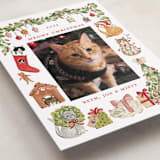 "Meowy Christmas" - Holiday Cards in Pine by Sarah Knight - Detail