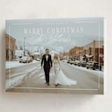 "Marry Christmas" - Holiday Cards in Snowmelt by Keen Peachy - Folded Card