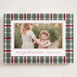 "Traditional Plaid" - Holiday Cards in Wreath by Baumbirdy - Front