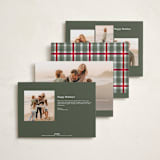 "Traditional Plaid" - Holiday Cards in Wreath by Baumbirdy - Back of Card Options