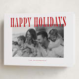 "Happy Holidays!" - Holiday Cards in Candy Cane by Wildfield Paper Co - Folded Card