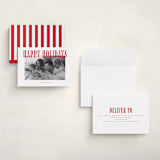"Happy Holidays!" - Holiday Cards in Candy Cane by Wildfield Paper Co - Assembled