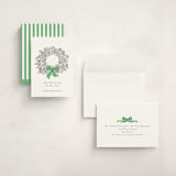 "Wreath With Bow" - Holiday Cards in Greenery by mo kelley - Assembled