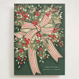 "Ribbon Bouquet" - Holiday Cards in Forest by Jackie Crawford - Front