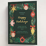 "Ornaments" - Holiday Cards in Pine by Elly - Folded Card