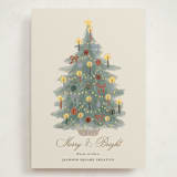 "Candlelit Christmas" - Holiday Cards in Winter Mint by Cass Loh - Front