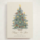 "Candlelit Christmas" - Holiday Cards in Winter Mint by Cass Loh - Front