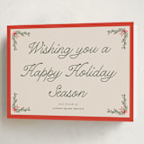 "Garland" - Holiday Cards in Cherry Glaze by Morgan Kendall - Folded Card