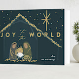 "Nativity" - Holiday Cards in Midnight by Rebecca Durflinger - Folded Card