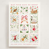 "12 days of Christmas stamps" - Holiday Cards in Cranberry by Sarah Knight - Front