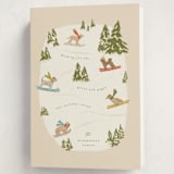 "Snow Dogs" - Holiday Cards in Almond by Vera Lim - Folded Card