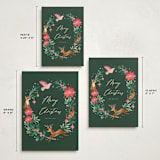 "Woodland Wreath" - Holiday Cards in Forest by Vivian Yiwing - Formats Available