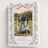 "Laurel Wreath" - Holiday Cards in Holly Berry by Wildfield Paper Co - Folded Card