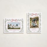 "Laurel Wreath" - Holiday Cards in Holly Berry by Wildfield Paper Co - Photo Orientation Options