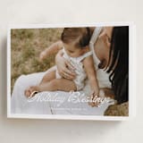 "Scripted Greeting" - Holiday Cards in Snow by Devika Keskar - Folded Card