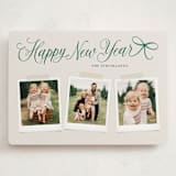 "Scripted Red Bow" - Holiday Cards in Evergreen by Hooray Creative - Front