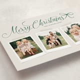 "Scripted Red Bow" - Holiday Cards in Evergreen by Hooray Creative - Detail