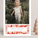 "Berry and Blossom" - Holiday Cards in Candy Cane by Griffinbell Paper Co. - Front