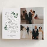 "A Little Married" - Holiday Cards in Evergreen by Sarah Brown - Folded Card
