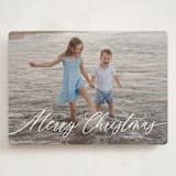 "Scripted Merry Christmas" - Holiday Cards in Snow by Kelly Schmidt - Front