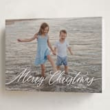 "Scripted Merry Christmas" - Holiday Cards in Snow by Kelly Schmidt - Folded Card