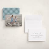 "Scripted Merry Christmas" - Holiday Cards in Snow by Kelly Schmidt - Assembled