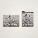 "Scripted Merry Christmas" - Holiday Cards in Snow by Kelly Schmidt - Photo Orientation Options