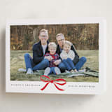 "Crimson Bow" - Holiday Cards in Crimson by Olivia Kanaley Inman - Folded Card