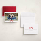 "Crimson Bow" - Holiday Cards in Crimson by Olivia Kanaley Inman - Assembled
