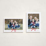 "Crimson Bow" - Holiday Cards in Crimson by Olivia Kanaley Inman - Photo Orientation Options