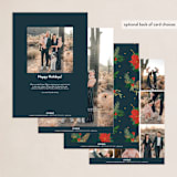 "Poinsettia and Pen" - Holiday Cards in Pine Needle by Annie Montgomery - Back of Card Options