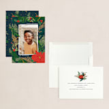 "Poinsettia and Pen" - Holiday Cards in Pine Needle by Annie Montgomery - Assembled