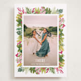 "Tropical Pines Frame" - Holiday Cards in Vintage Rose by Shiny Penny Studio - Front
