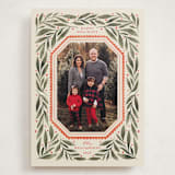 "Botanical Scallop Frame" - Holiday Cards in Wintergreen by Kristen Magee - Front