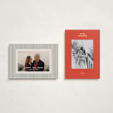 "hued mat" - Holiday Cards in Persimmon by Carrie Moradi - Photo Orientation Options