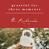 "Grateful for These Moments" - Holiday Cards in Pomegranate by Lisa Assenmacher - Detail